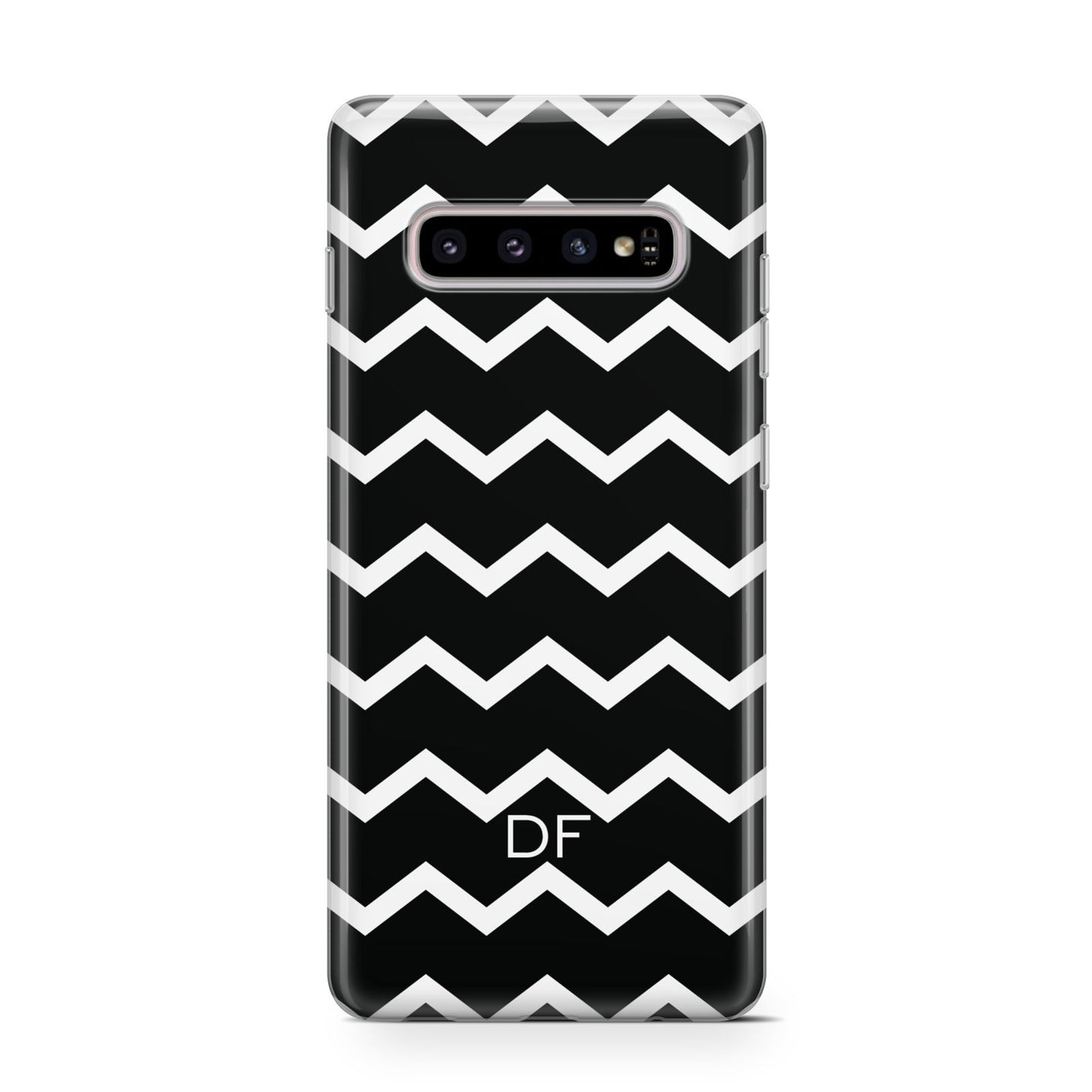 Personalised Chevron Black Samsung Galaxy S10 Case