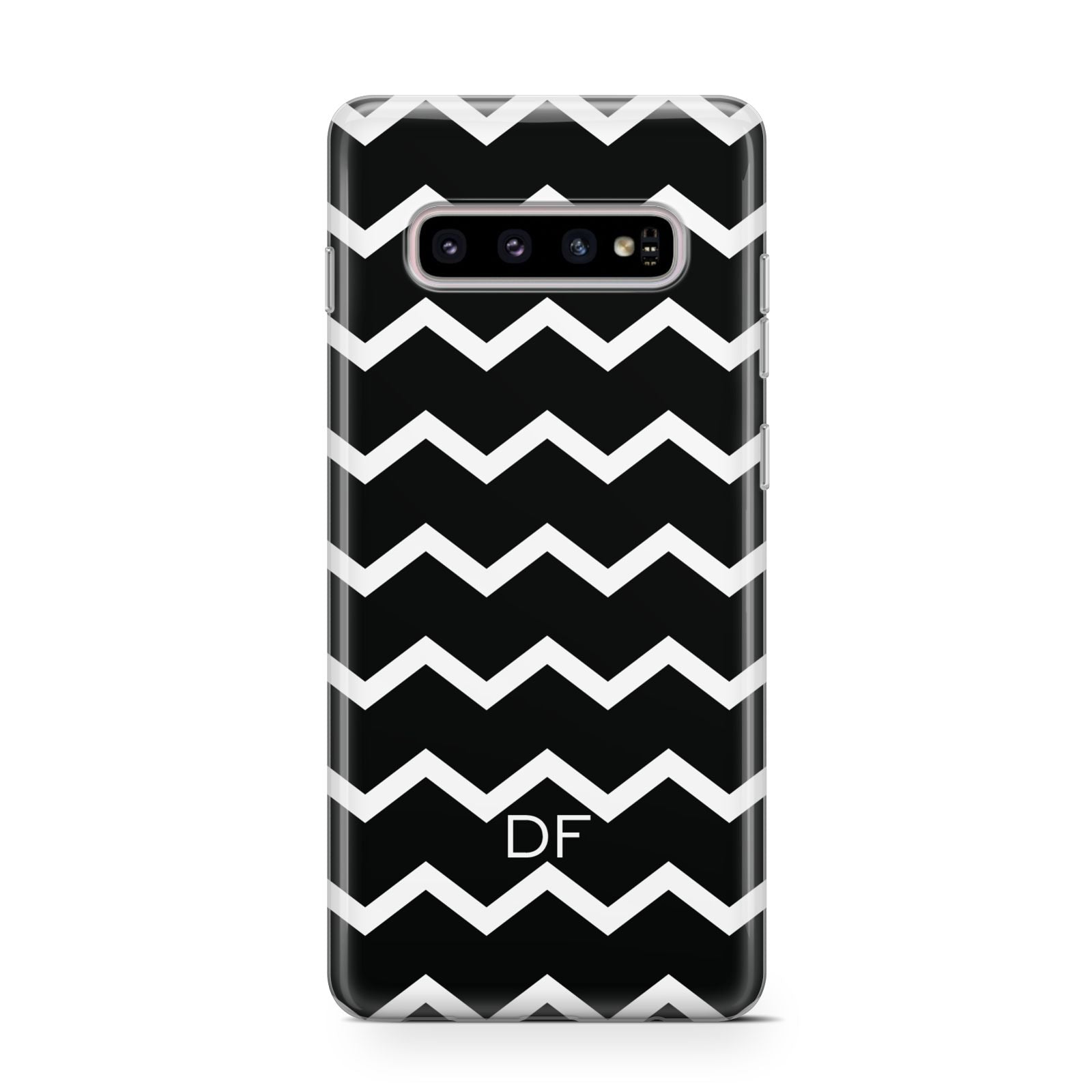 Personalised Chevron Black Samsung Galaxy S10 Case