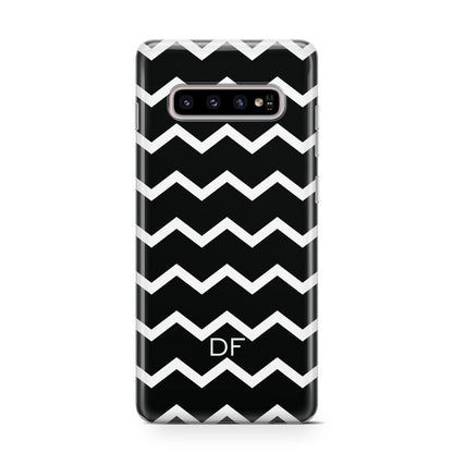 Personalised Chevron Black Samsung Galaxy S10 Case