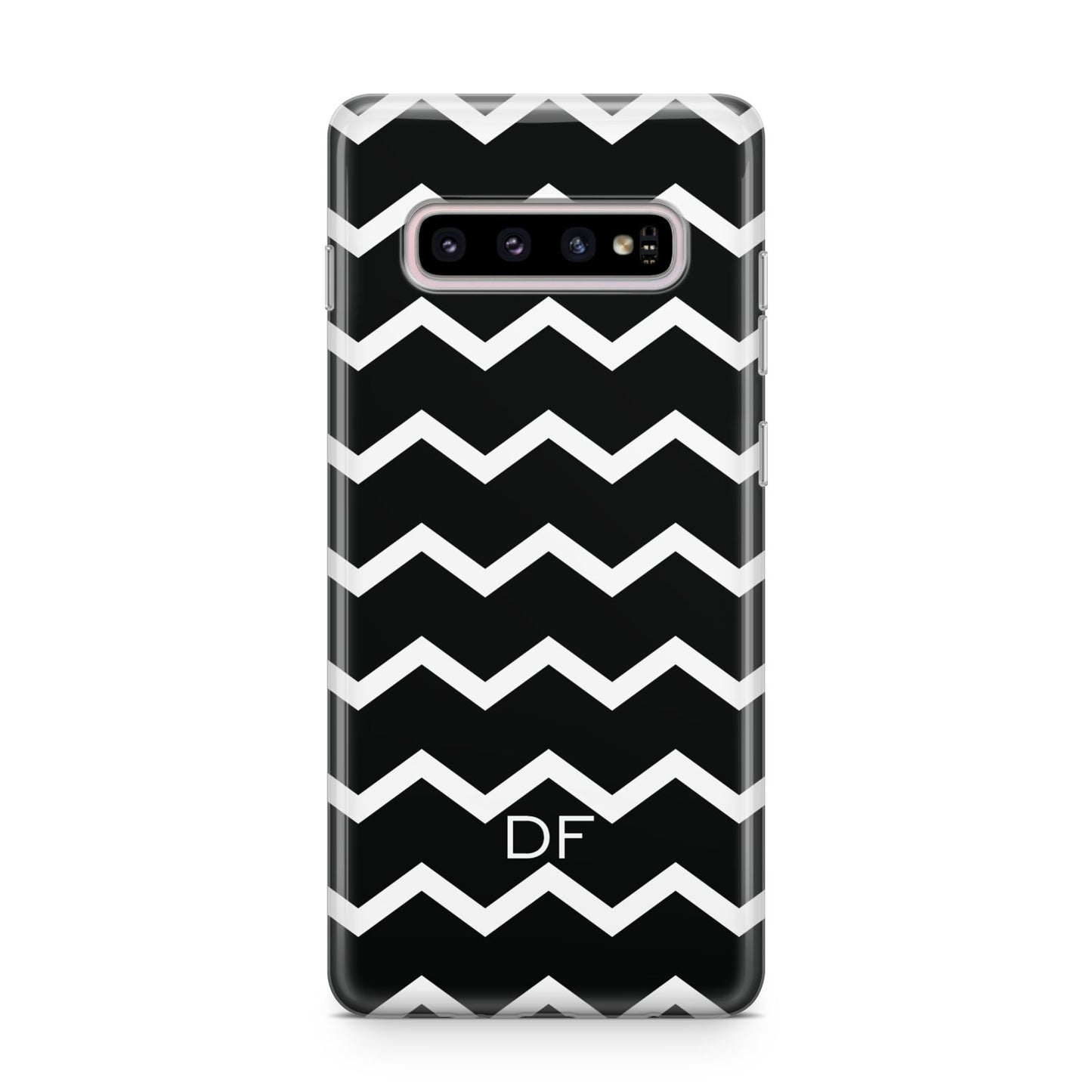 Personalised Chevron Black Samsung Galaxy S10 Plus Case