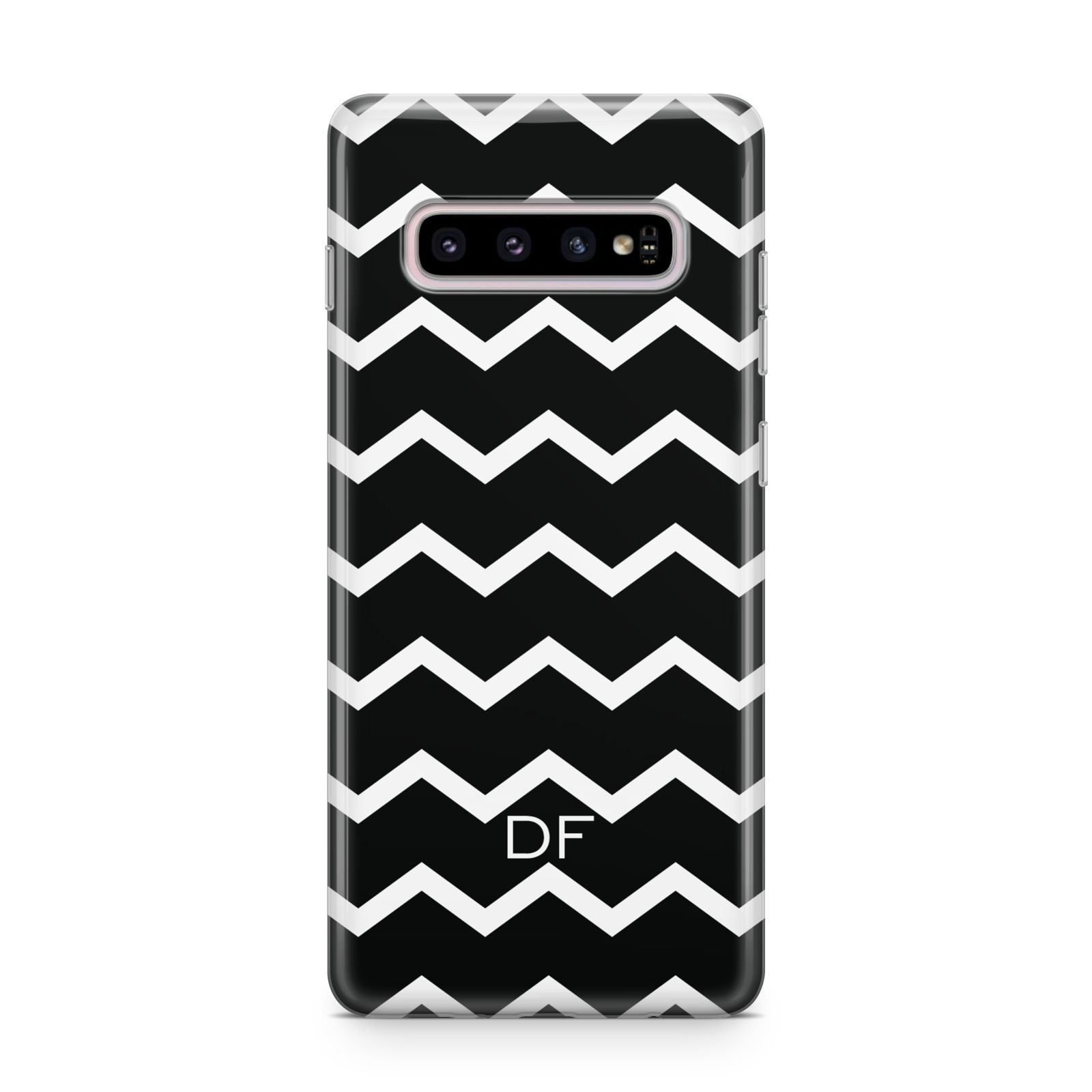 Personalised Chevron Black Samsung Galaxy S10 Plus Case