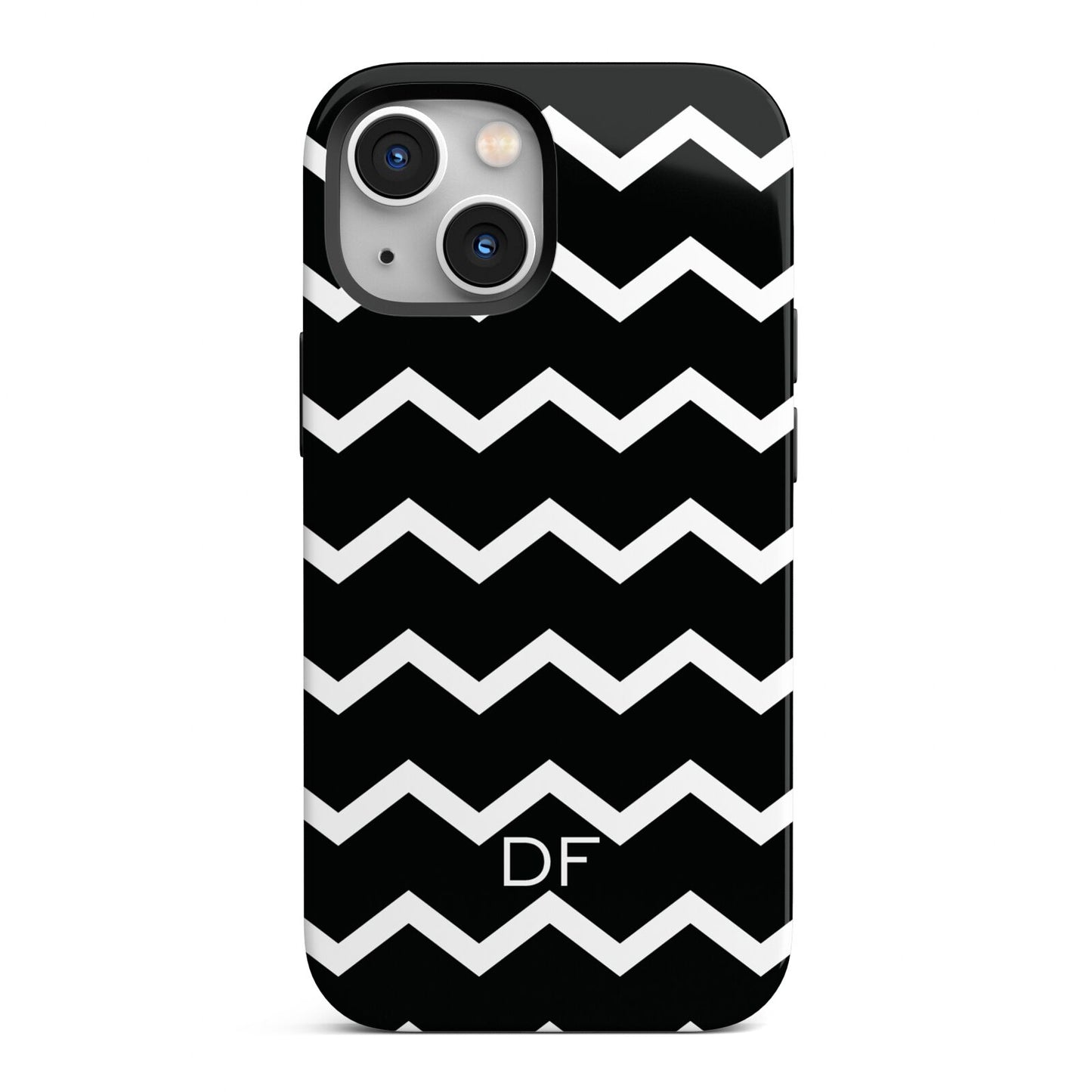 Personalised Chevron Black iPhone 13 Mini Full Wrap 3D Tough Case