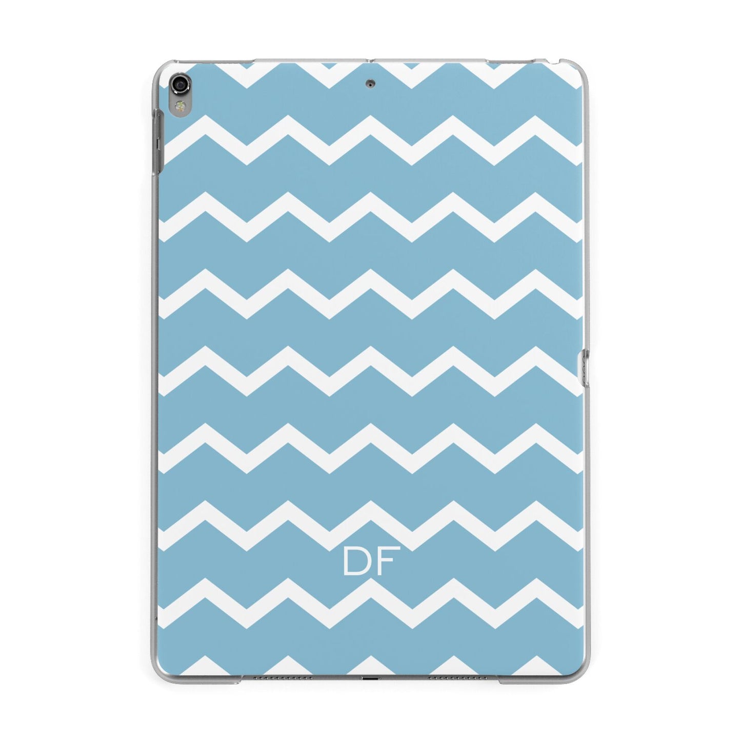 Personalised Chevron Blue Apple iPad Grey Case