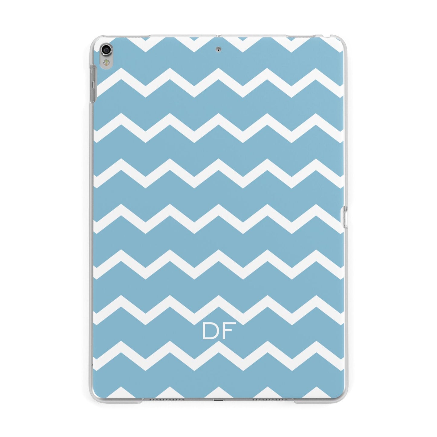 Personalised Chevron Blue Apple iPad Silver Case