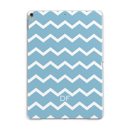 Personalised Chevron Blue Apple iPad Silver Case