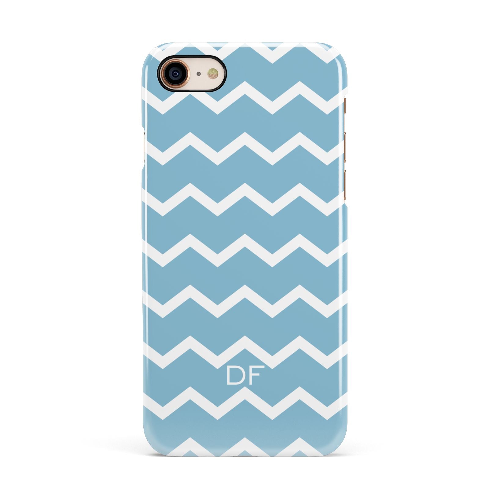 Personalised Chevron Blue Apple iPhone 7 8 3D Snap Case