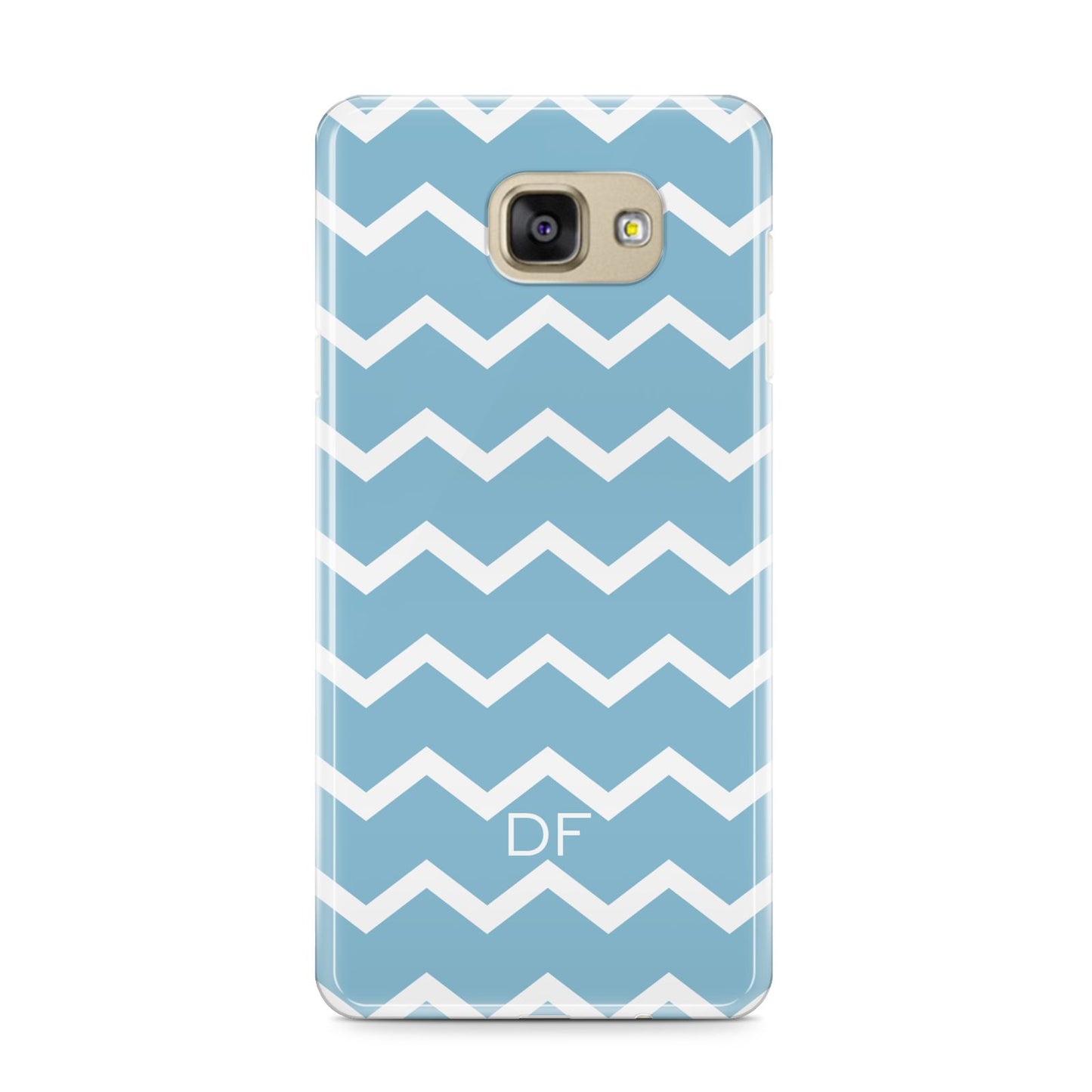 Personalised Chevron Blue Samsung Galaxy A9 2016 Case on gold phone