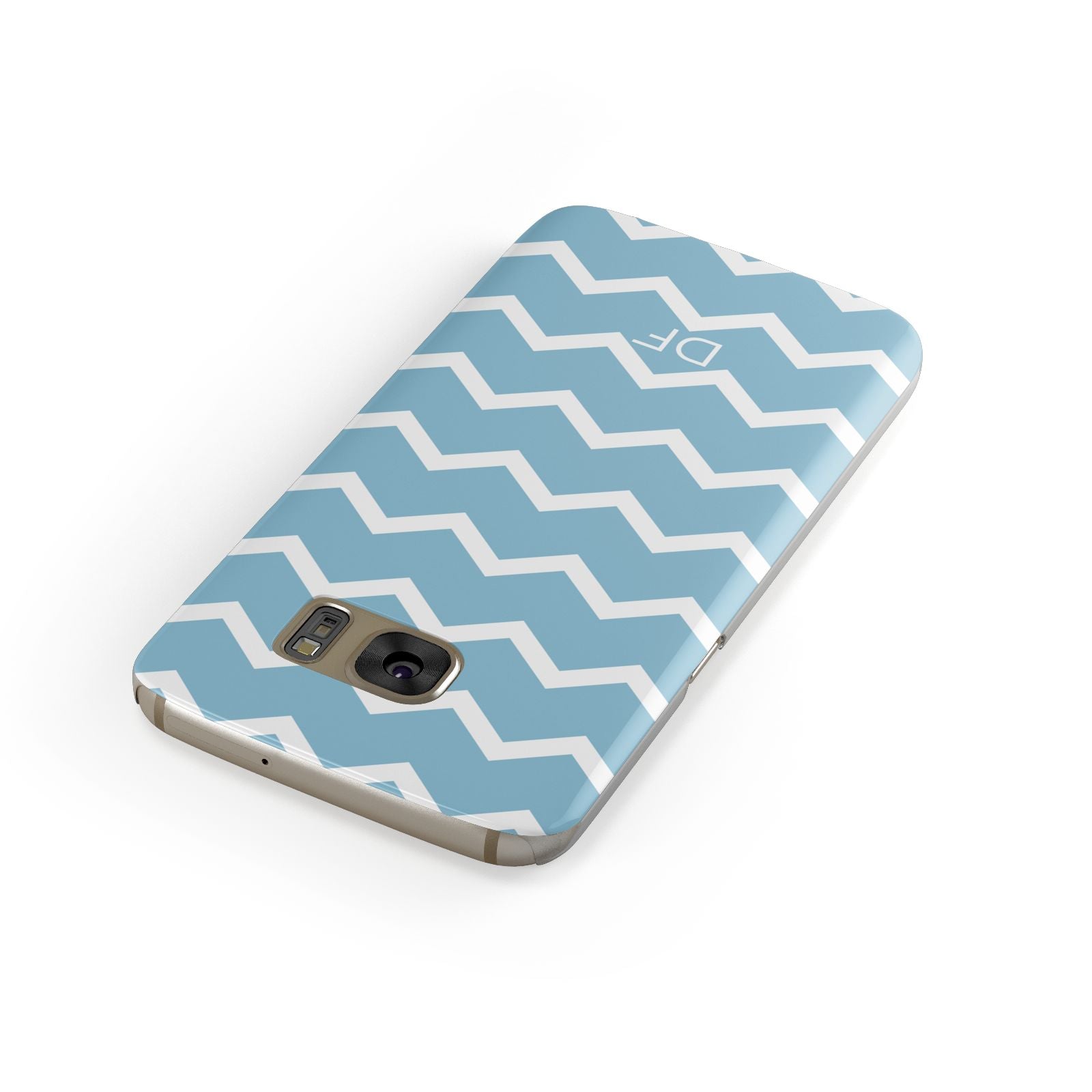 Personalised Chevron Blue Samsung Galaxy Case Front Close Up