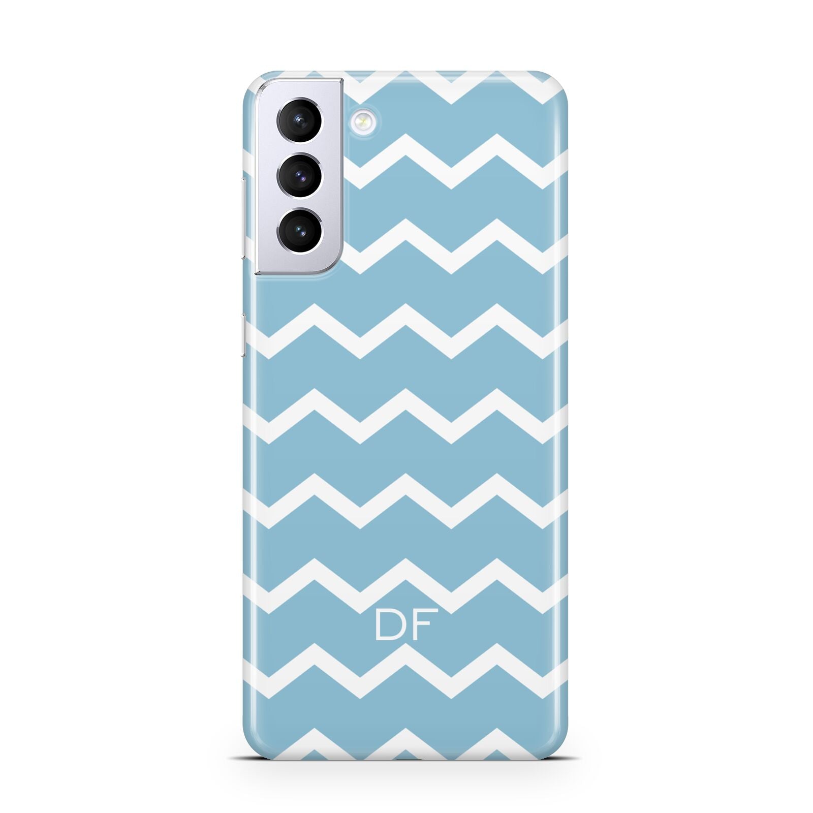 Personalised Chevron Blue Samsung S21 Plus Phone Case