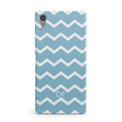 Personalised Chevron Blue Sony Xperia Case