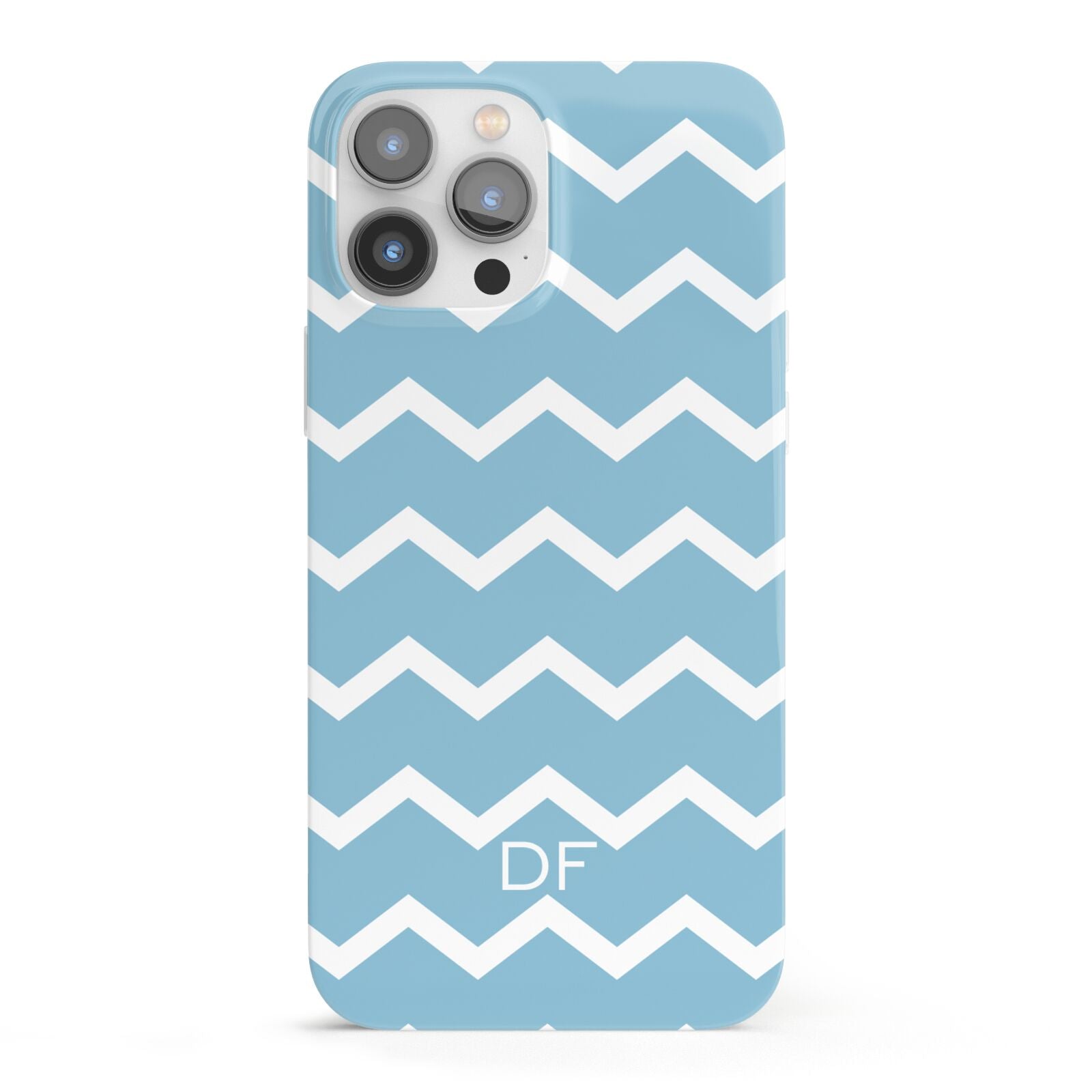 Personalised Chevron Blue iPhone 13 Pro Max Full Wrap 3D Snap Case