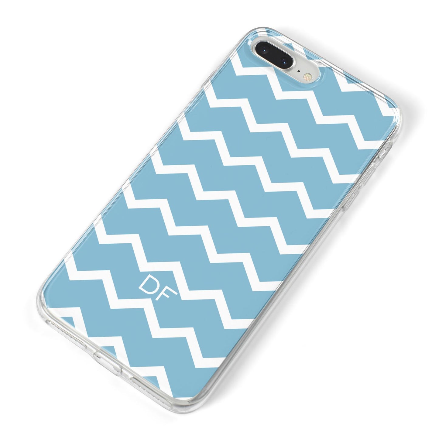 Personalised Chevron Blue iPhone 8 Plus Bumper Case on Silver iPhone Alternative Image