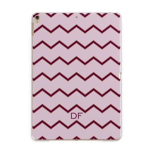 Personalised Chevron Burgundy Apple iPad Gold Case