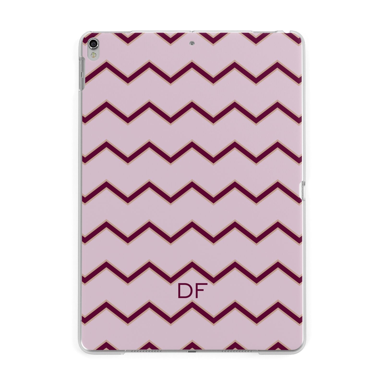 Personalised Chevron Burgundy Apple iPad Silver Case