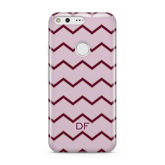 Personalised Chevron Burgundy Google Pixel Case