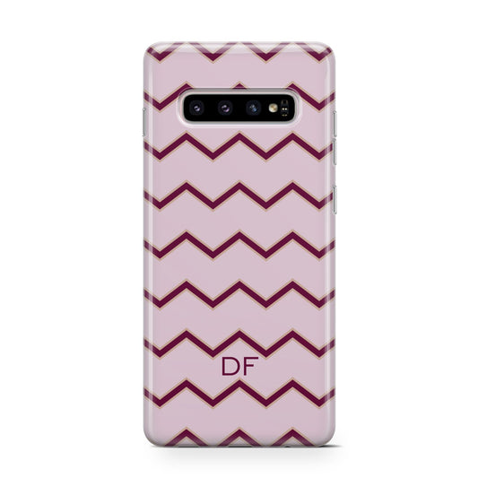 Personalised Chevron Burgundy Protective Samsung Galaxy Case