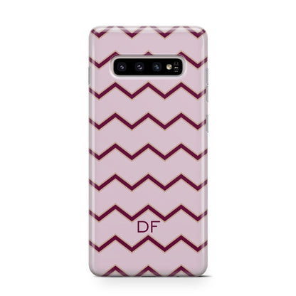 Personalised Chevron Burgundy Samsung Galaxy S10 Case