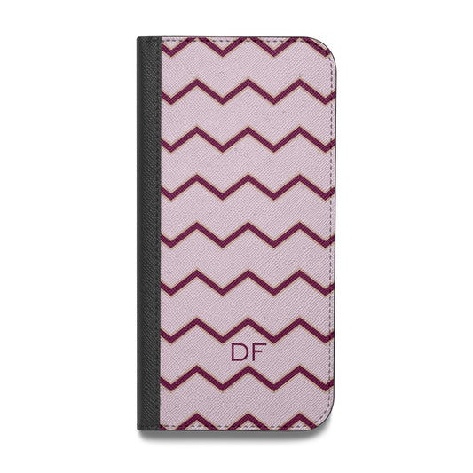 Personalised Chevron Burgundy Vegan Leather Flip Samsung Case