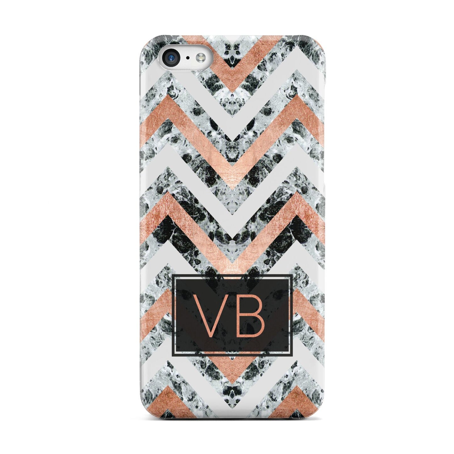 Personalised Chevron Marble Initials Apple iPhone 5c Case