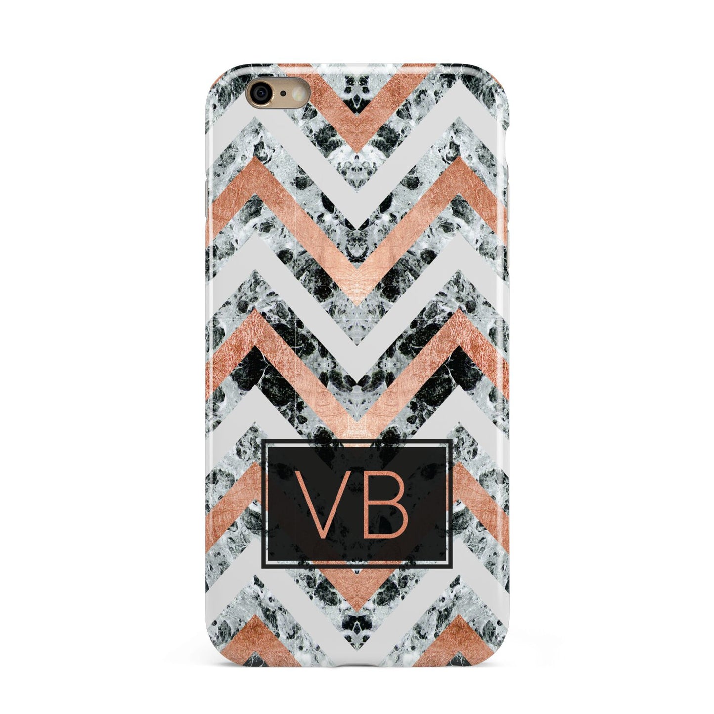 Personalised Chevron Marble Initials Apple iPhone 6 Plus 3D Tough Case