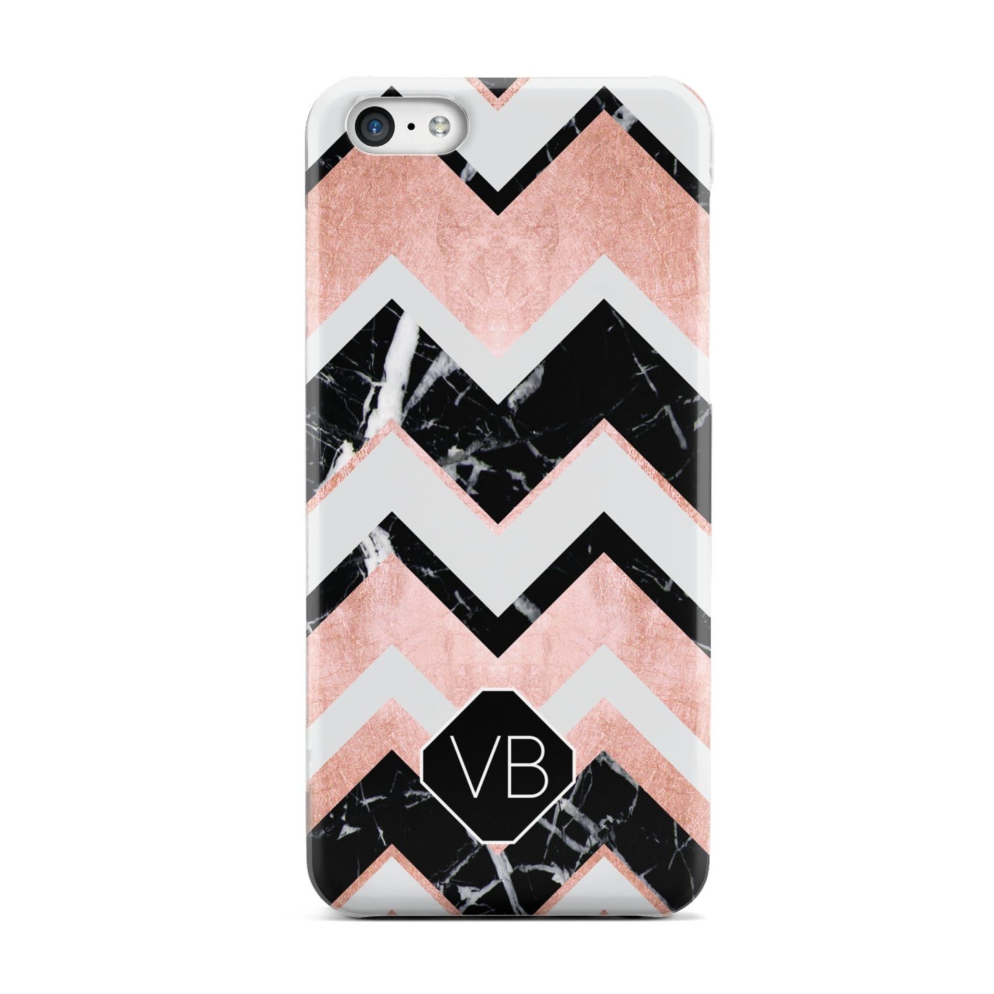 Personalised Chevron Marbled Initials Apple iPhone 5c Case