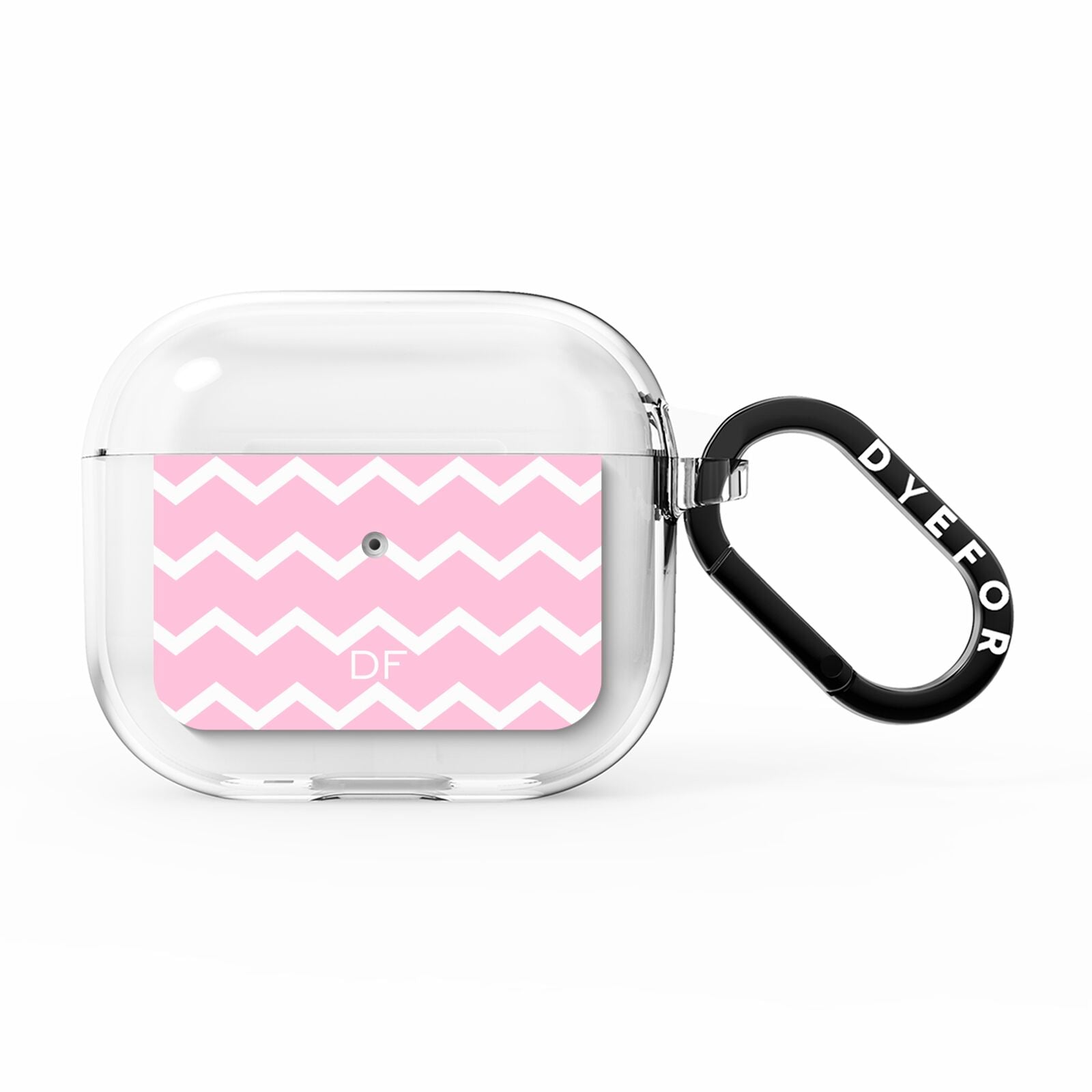 Personalised Chevron Pink AirPods Clear Case 3rd Gen