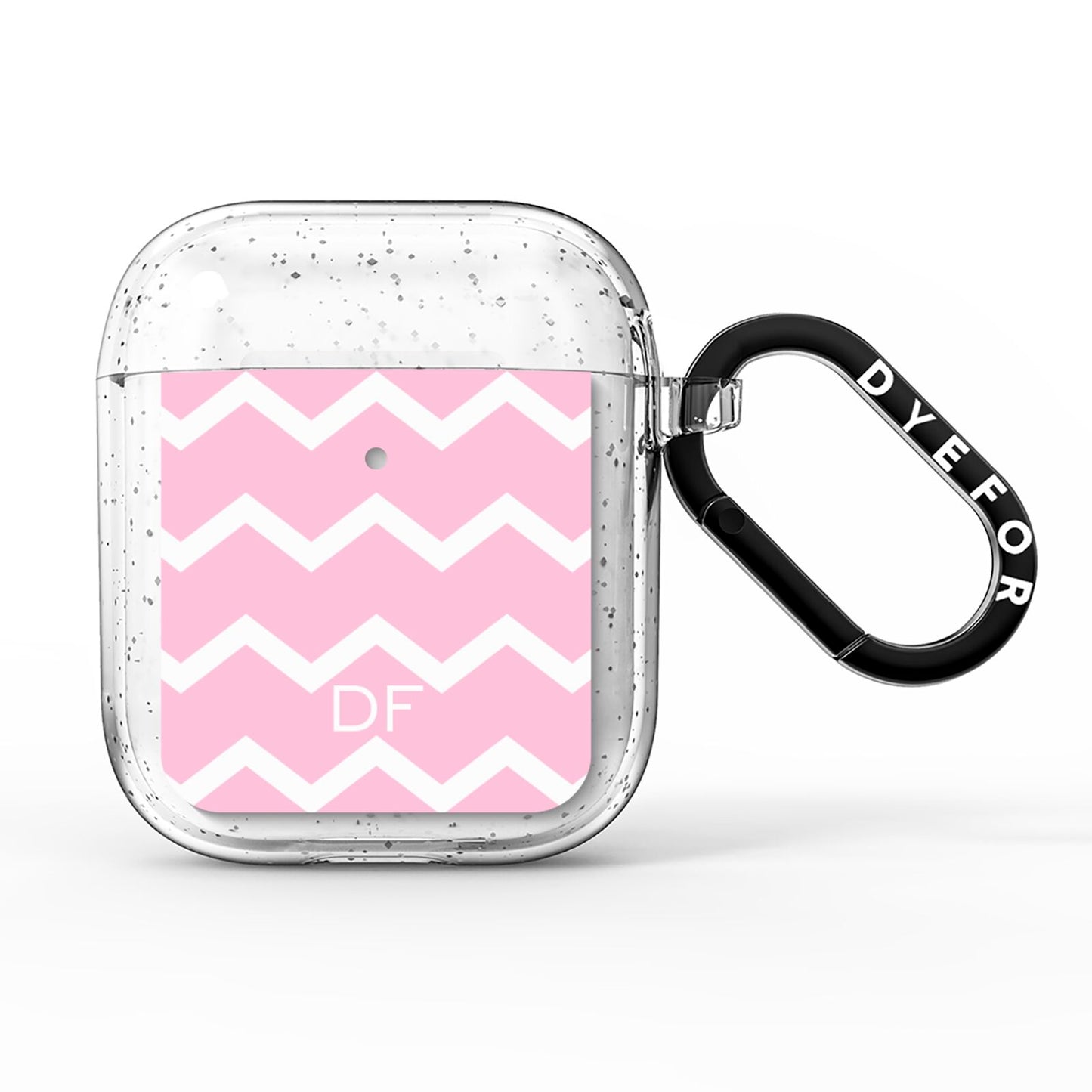 Personalised Chevron Pink AirPods Glitter Case