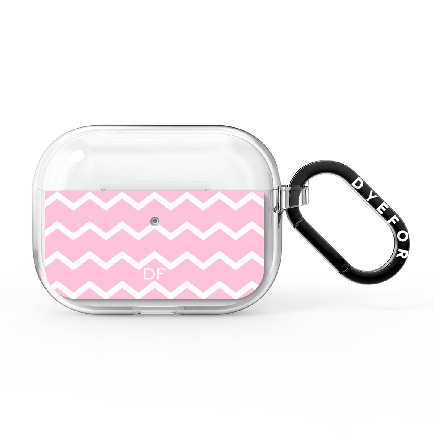 Personalised Chevron Pink AirPods Pro Clear Case