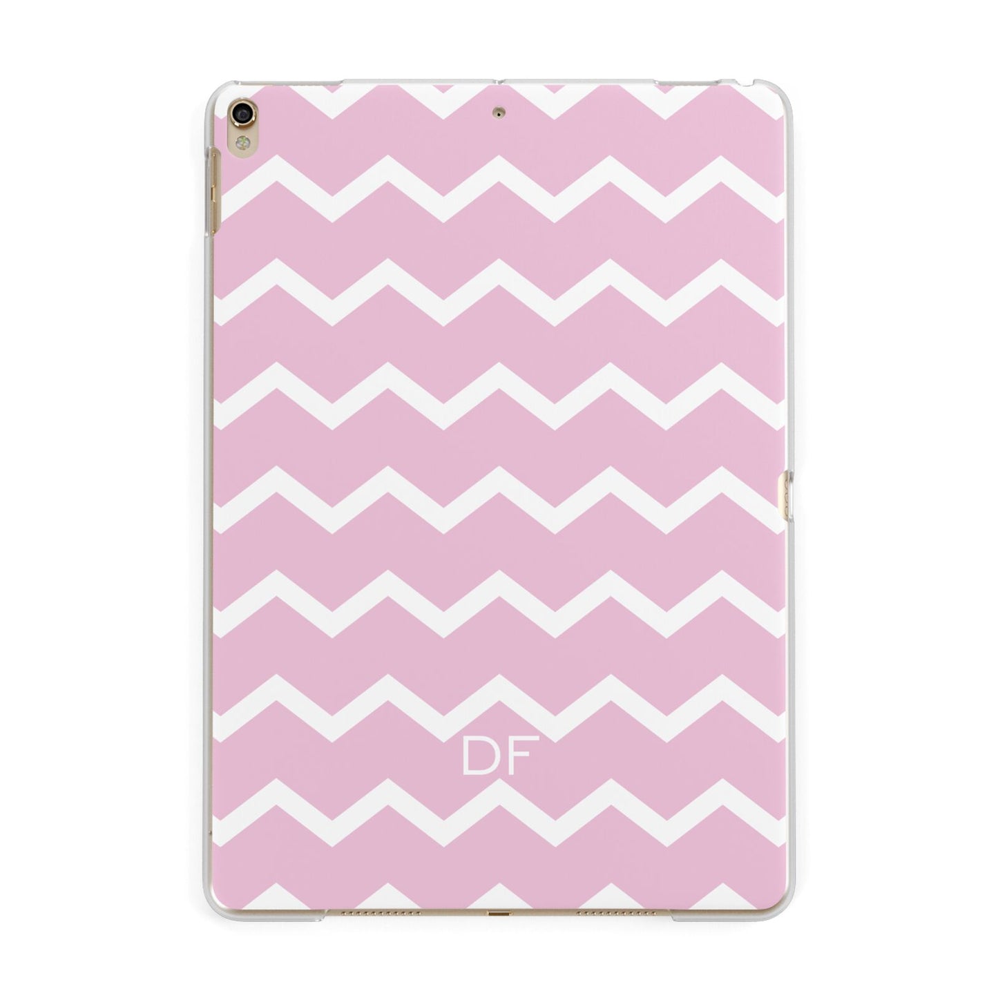 Personalised Chevron Pink Apple iPad Gold Case