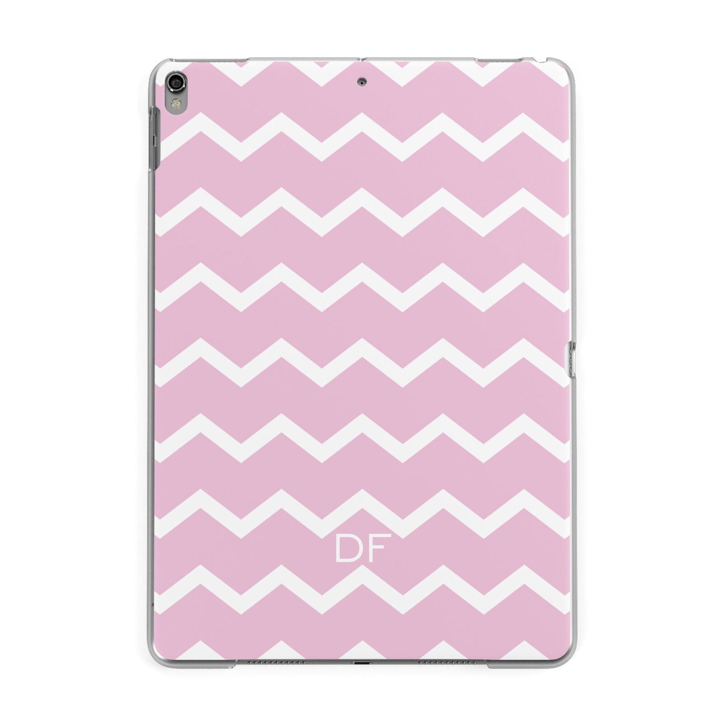 Personalised Chevron Pink Apple iPad Grey Case