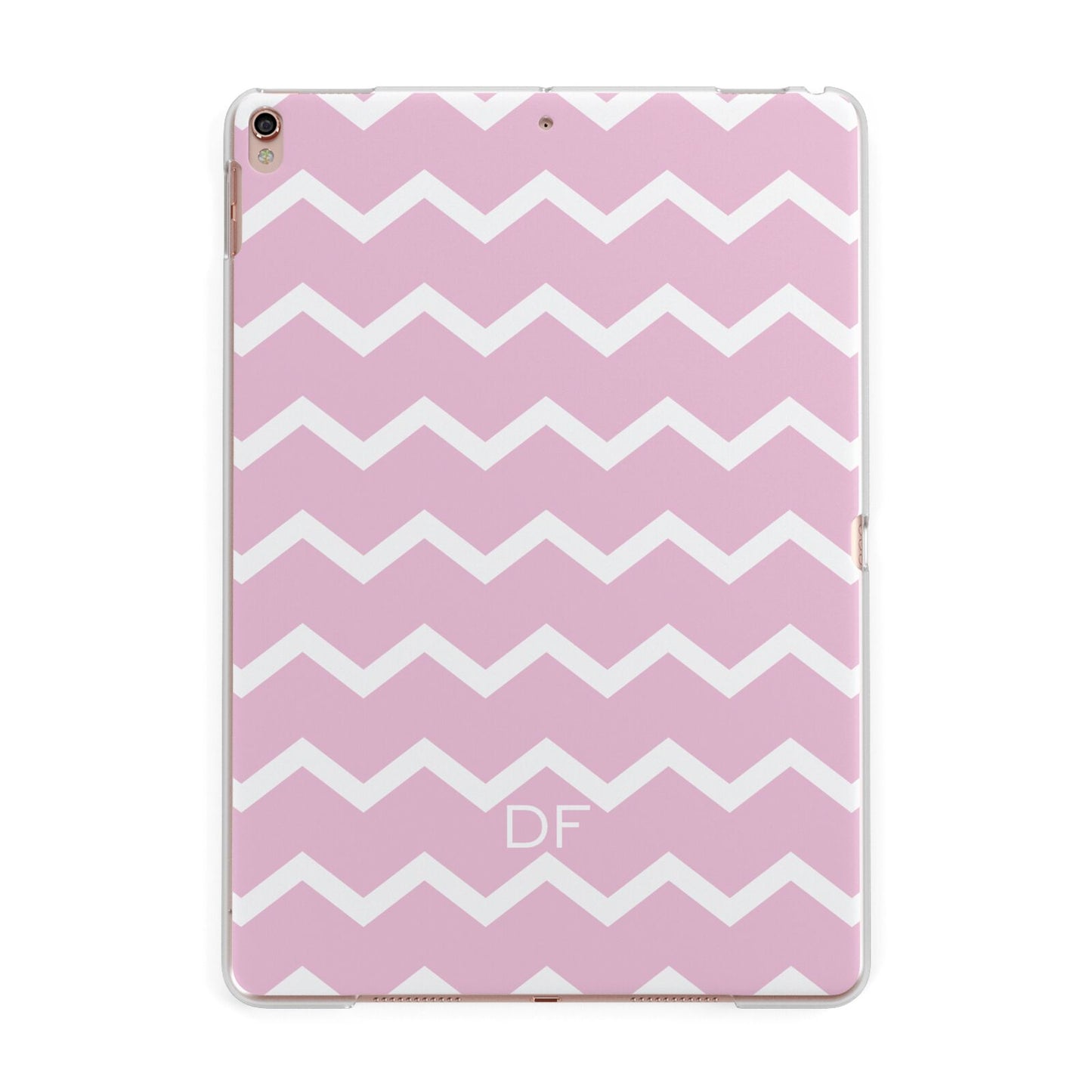 Personalised Chevron Pink Apple iPad Rose Gold Case