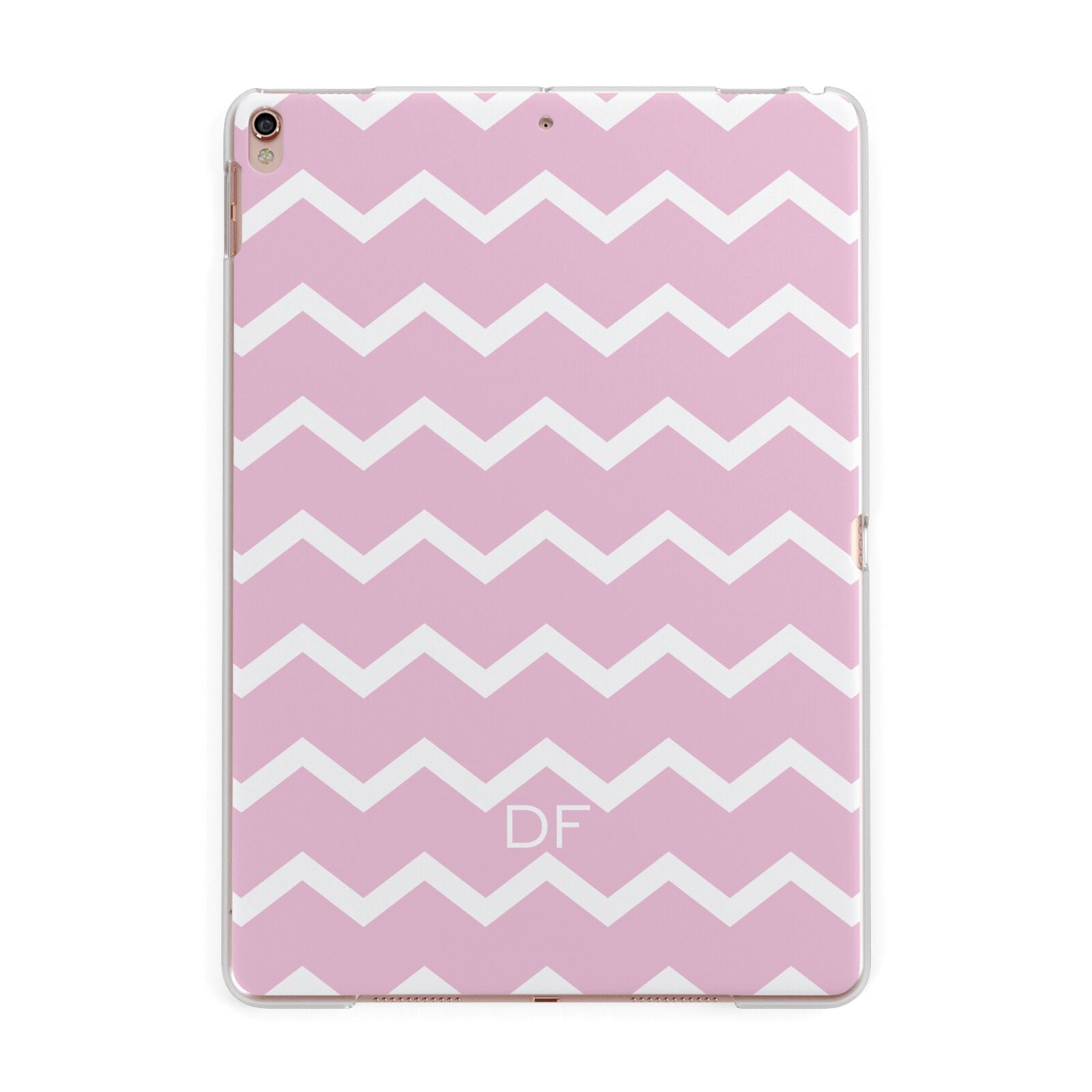 Personalised Chevron Pink Apple iPad Rose Gold Case