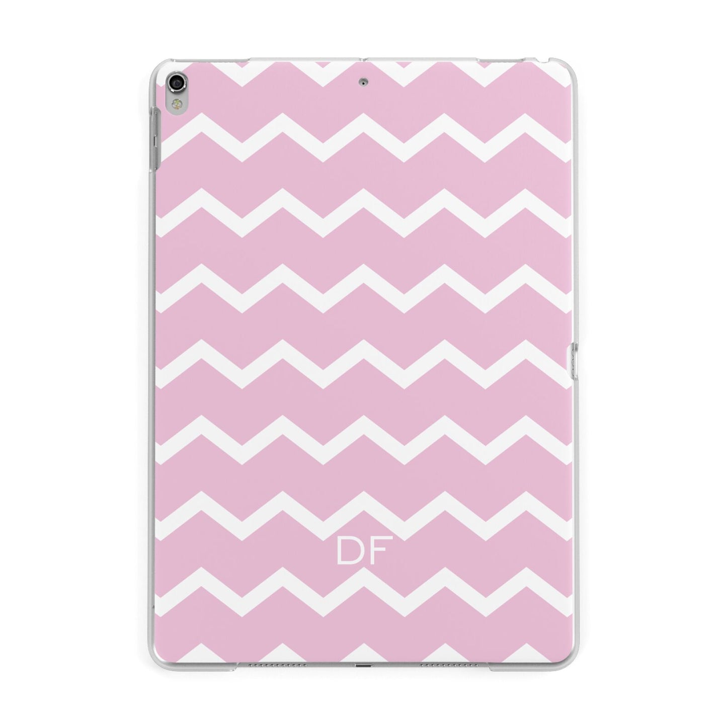 Personalised Chevron Pink Apple iPad Silver Case