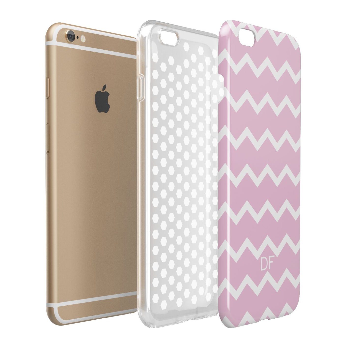 Personalised Chevron Pink Apple iPhone 6 Plus 3D Tough Case Expand Detail Image