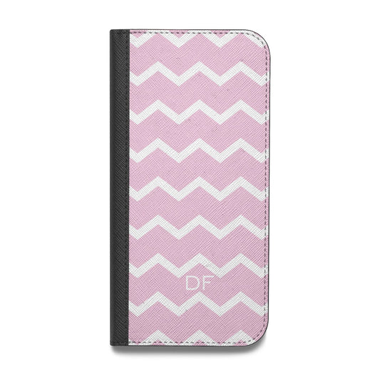 Personalised Chevron Pink Vegan Leather Flip Samsung Case