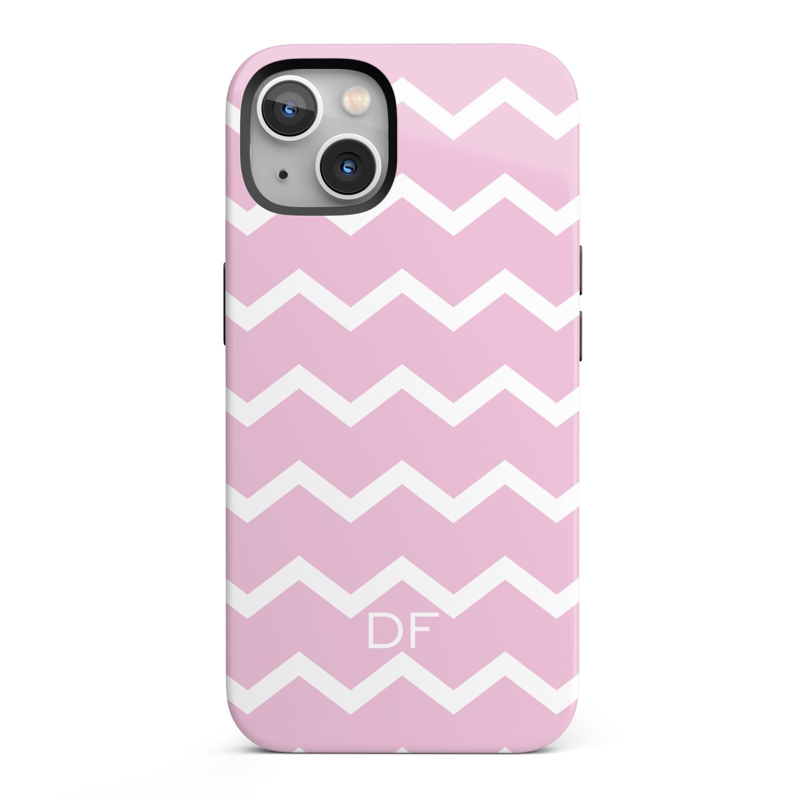 Personalised Chevron Pink iPhone 13 Full Wrap 3D Tough Case