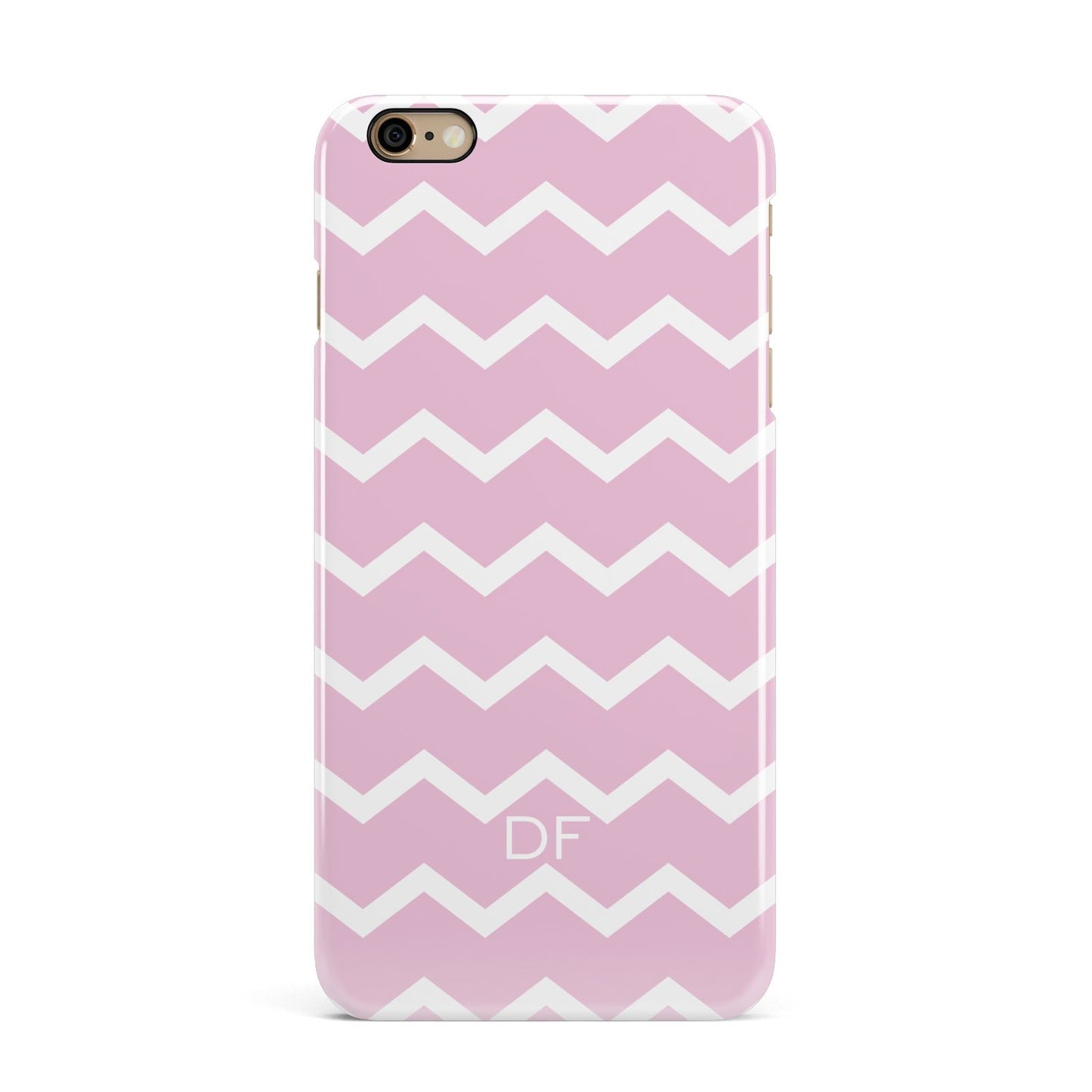 Personalised Chevron Pink iPhone 6 Plus 3D Snap Case on Gold Phone