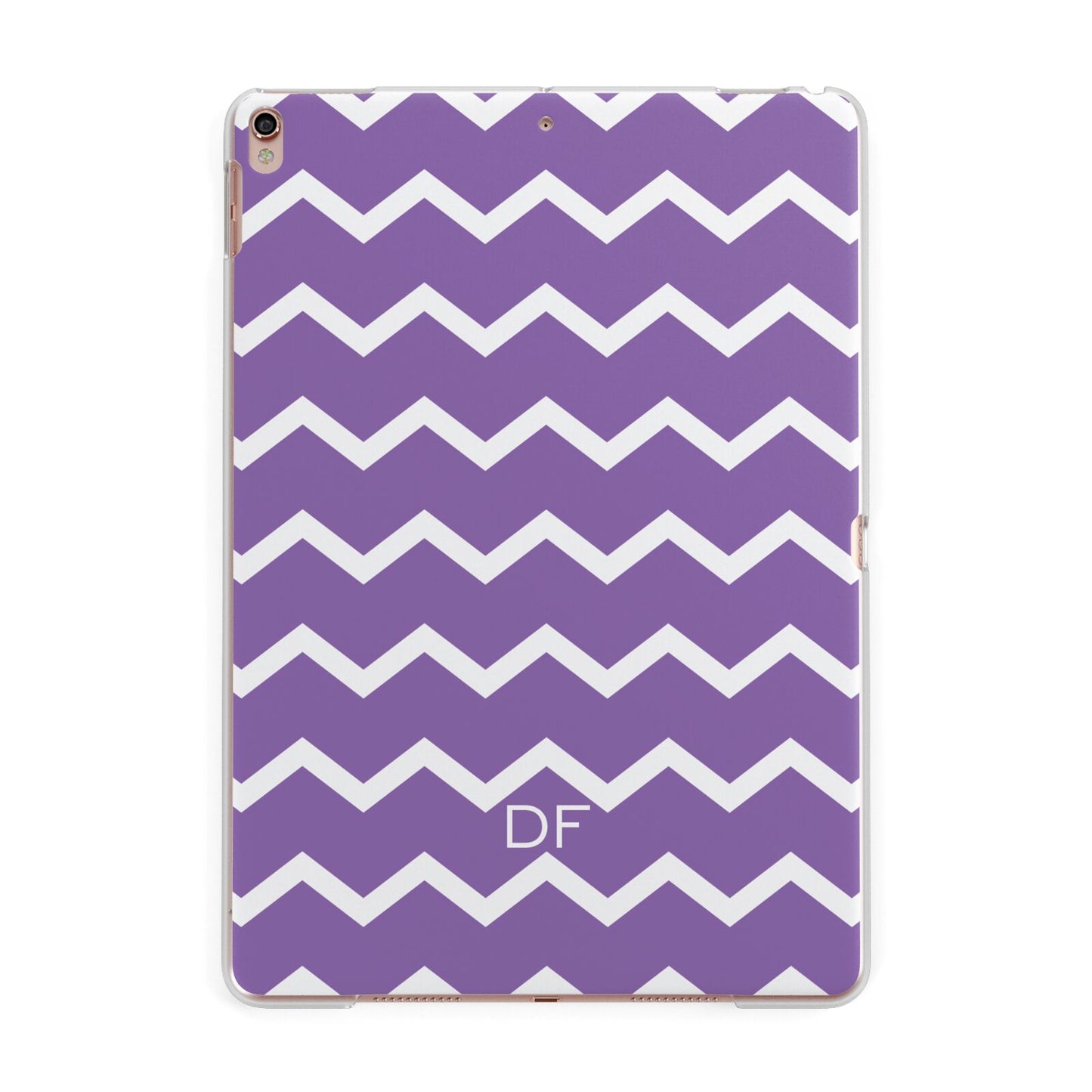 Personalised Chevron Purple Apple iPad Rose Gold Case