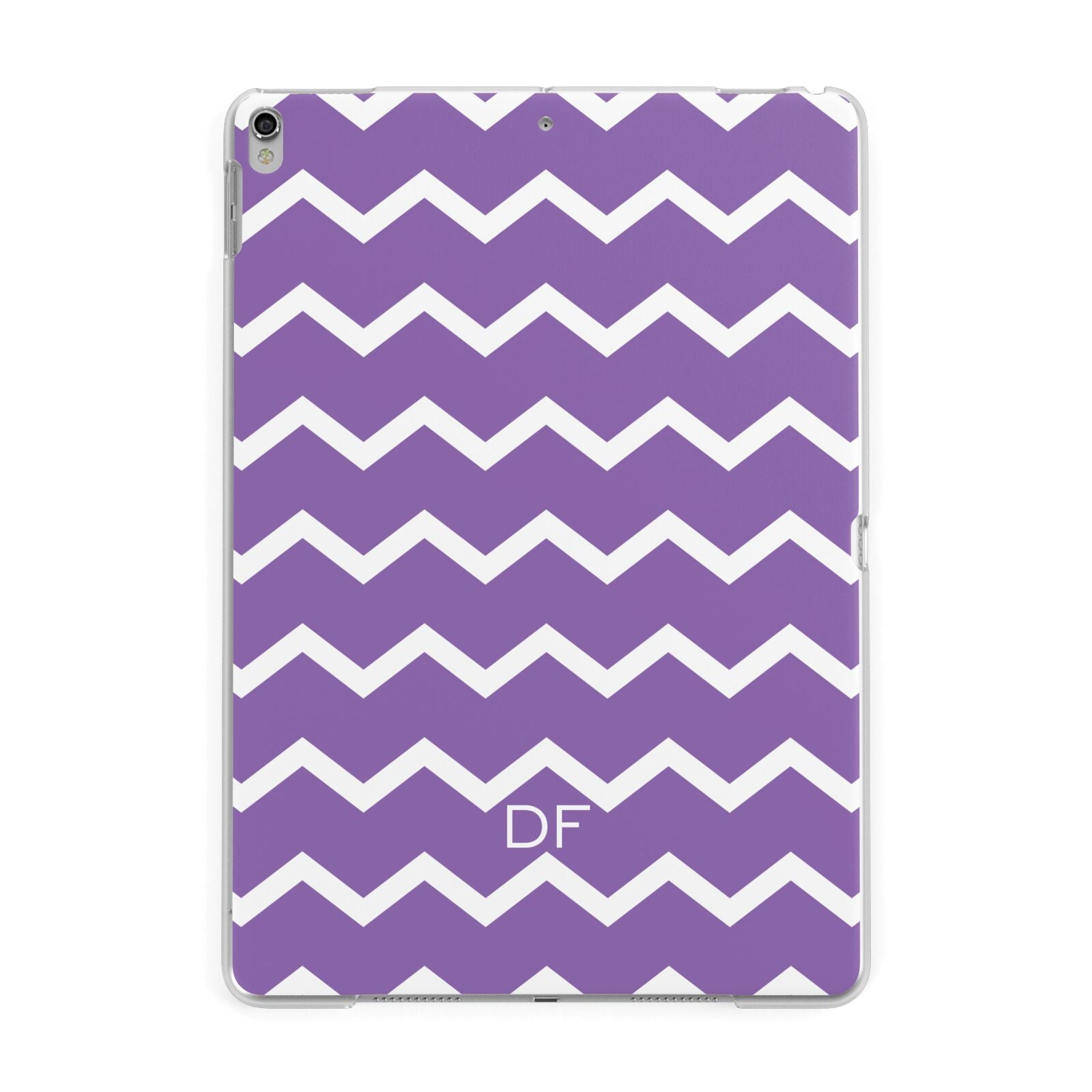 Personalised Chevron Purple Apple iPad Silver Case