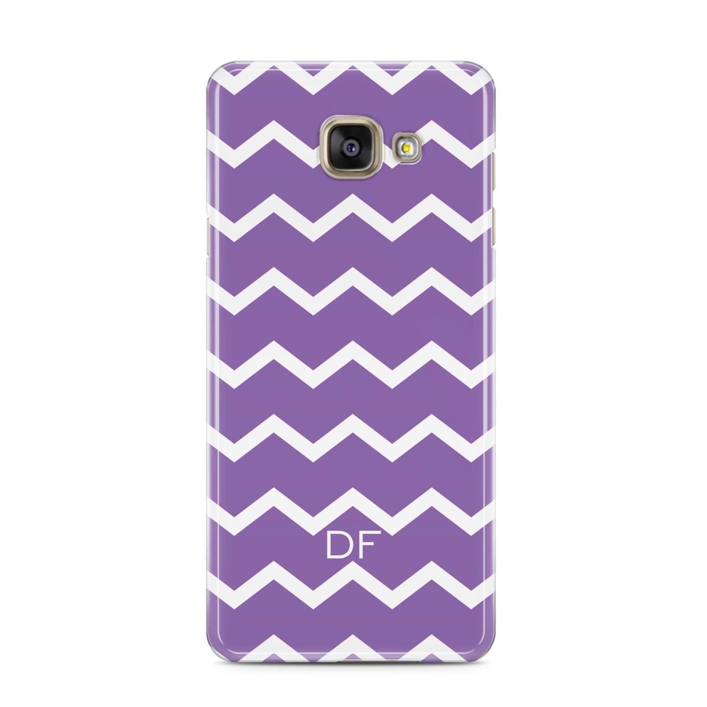 Personalised Chevron Purple Samsung Galaxy A3 2016 Case on gold phone