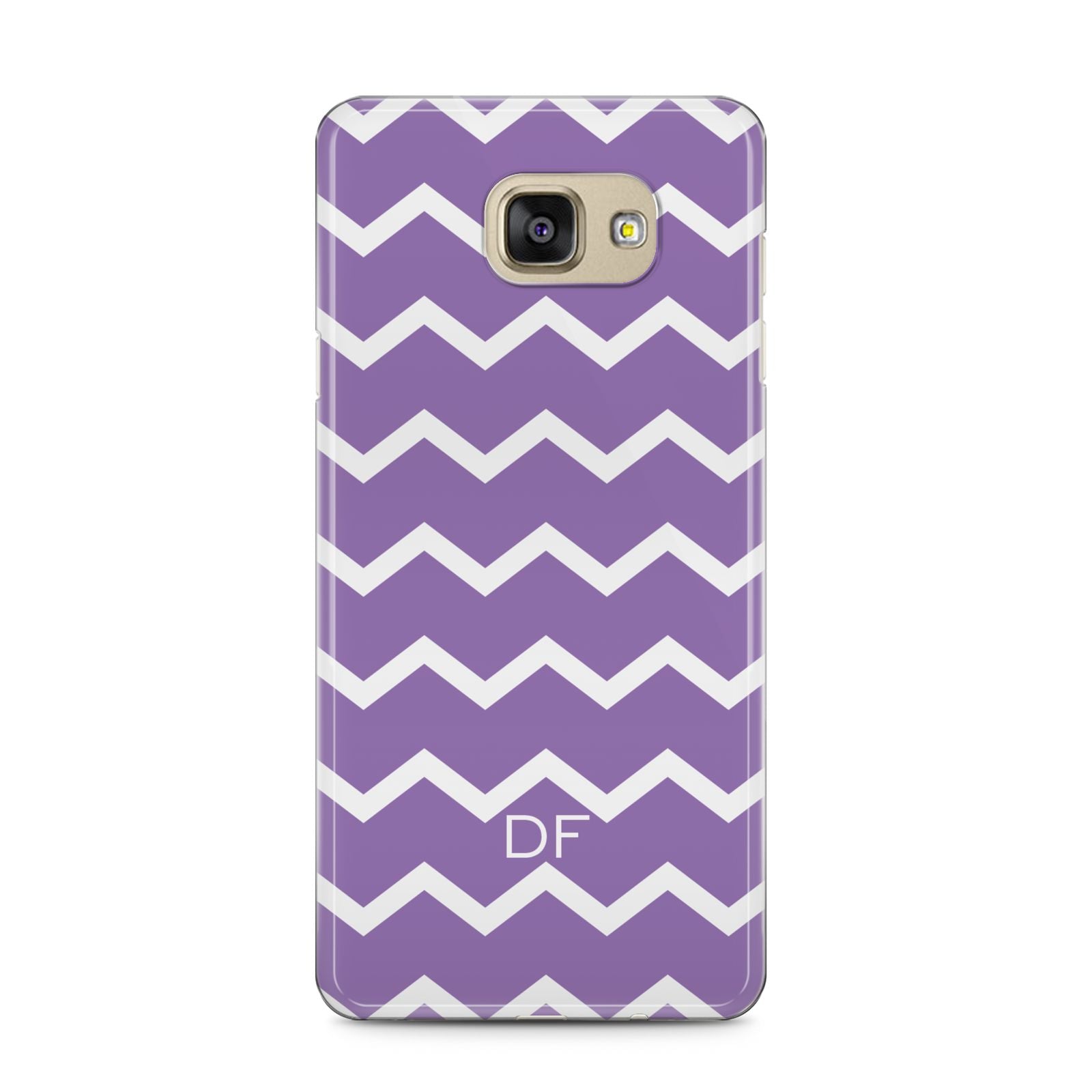 Personalised Chevron Purple Samsung Galaxy A5 2016 Case on gold phone