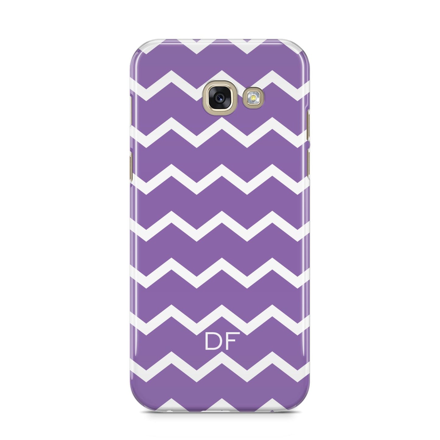 Personalised Chevron Purple Samsung Galaxy A5 2017 Case on gold phone