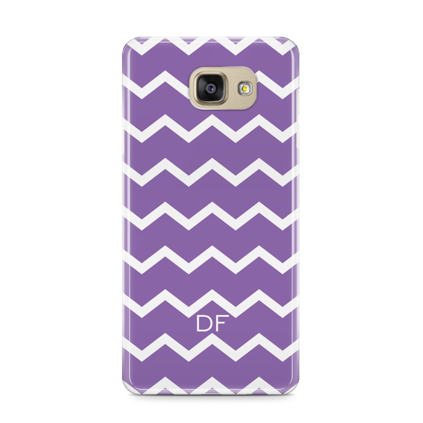 Personalised Chevron Purple Samsung Galaxy A9 2016 Case on gold phone