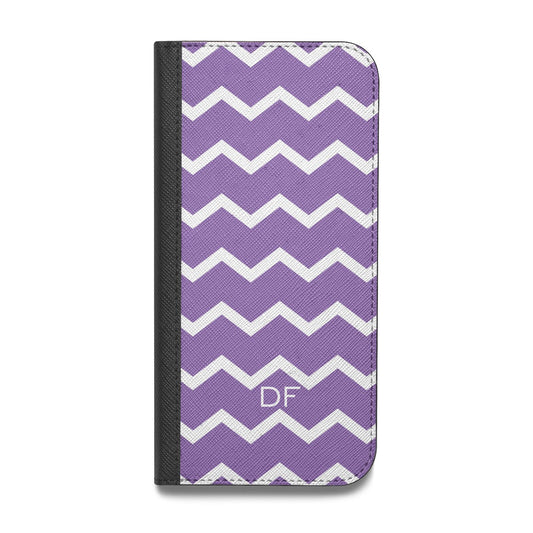 Personalised Chevron Purple Vegan Leather Flip Samsung Case