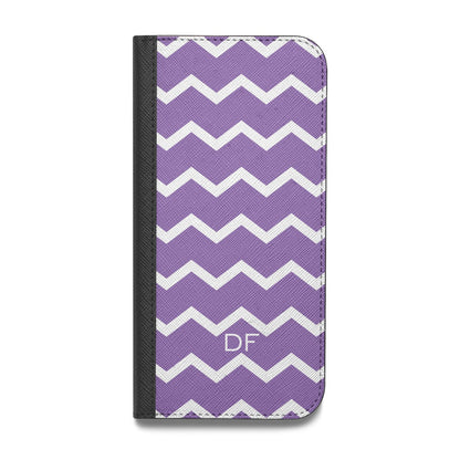 Personalised Chevron Purple Vegan Leather Flip iPhone Case
