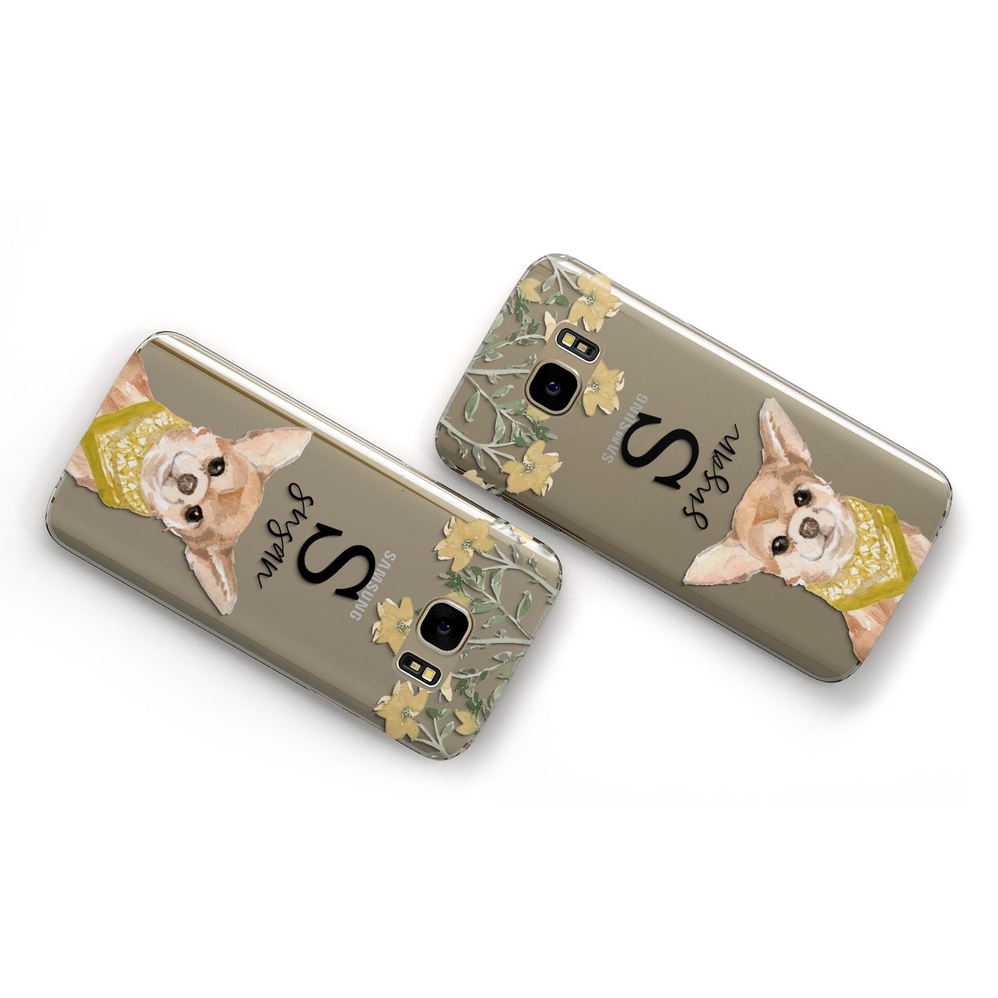 Personalised Chihuahua Dog Samsung Galaxy Case Flat Overview