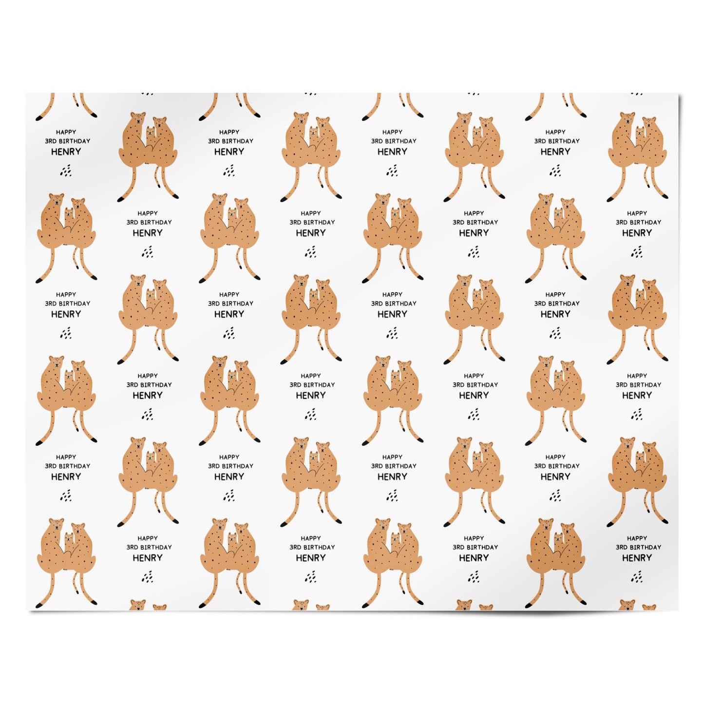 Personalised Children s Birthday Leopard Personalised Wrapping Paper Alternative