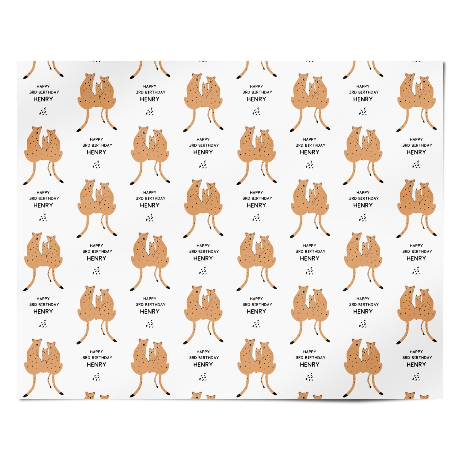 Personalised Children s Birthday Leopard Personalised Wrapping Paper Alternative