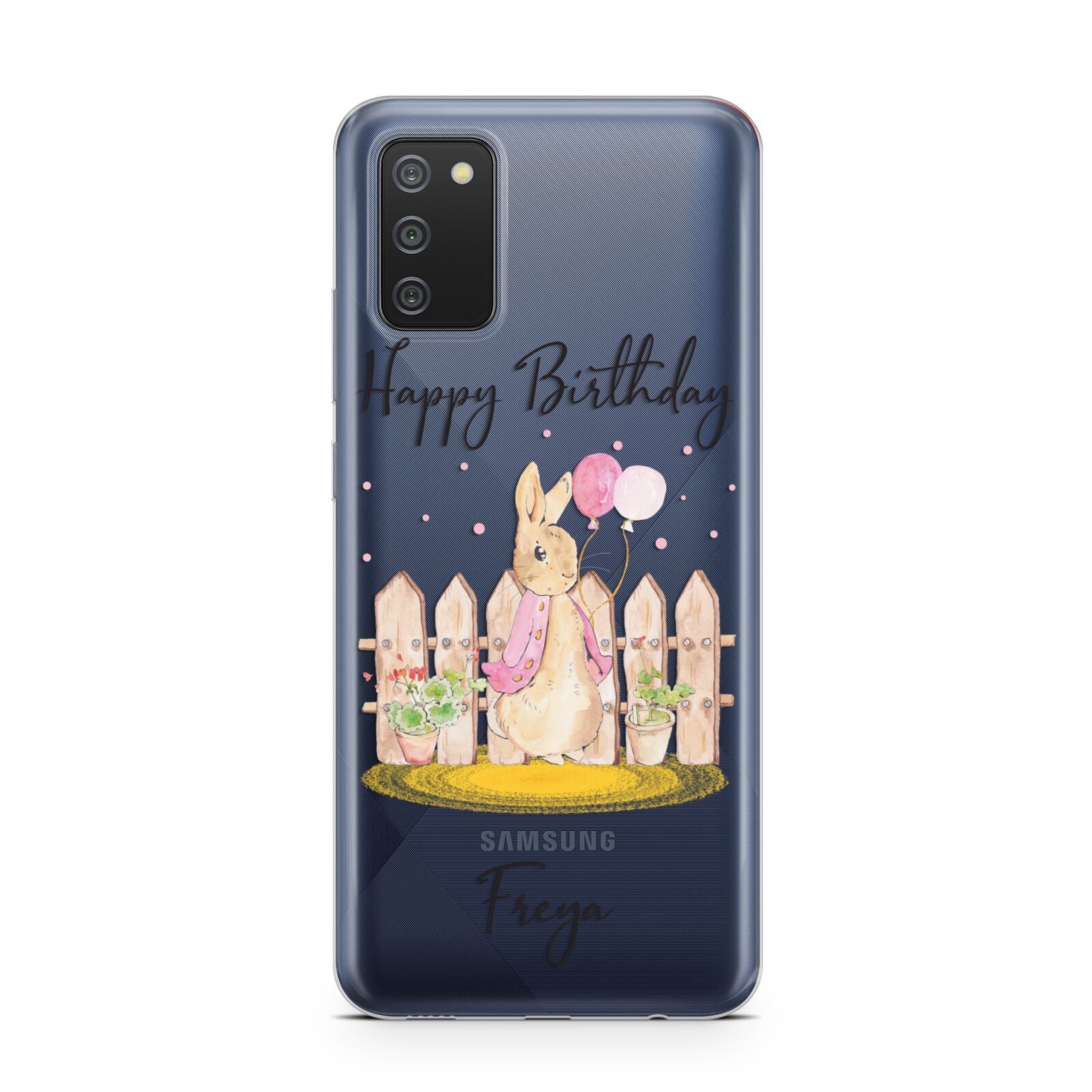 Personalised Children s Birthday Rabbit Samsung A02s Case