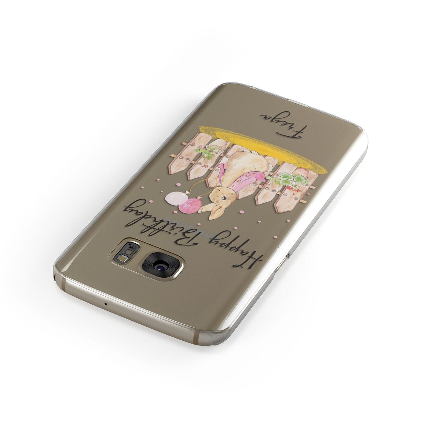 Personalised Children s Birthday Rabbit Samsung Galaxy Case Front Close Up
